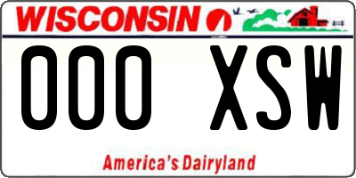WI license plate 000XSW