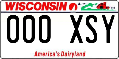 WI license plate 000XSY