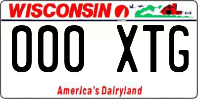 WI license plate 000XTG