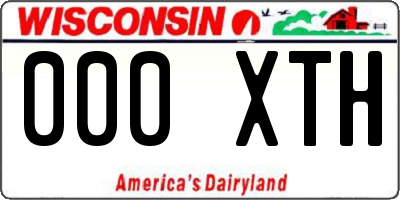 WI license plate 000XTH