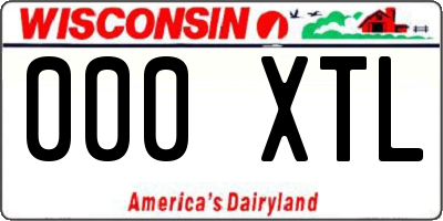 WI license plate 000XTL