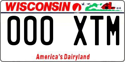 WI license plate 000XTM