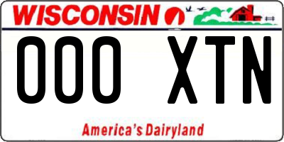 WI license plate 000XTN