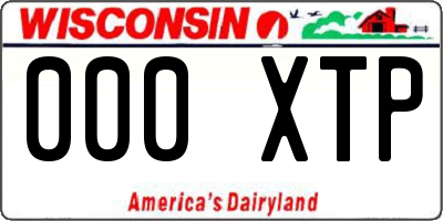 WI license plate 000XTP