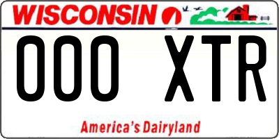 WI license plate 000XTR