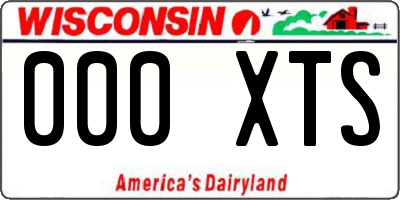 WI license plate 000XTS