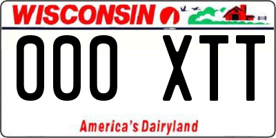 WI license plate 000XTT