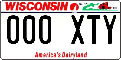 WI license plate 000XTY