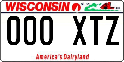 WI license plate 000XTZ