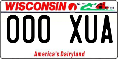 WI license plate 000XUA