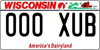 WI license plate 000XUB