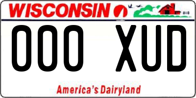 WI license plate 000XUD