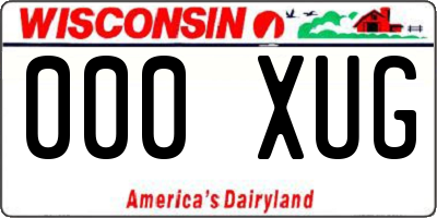 WI license plate 000XUG