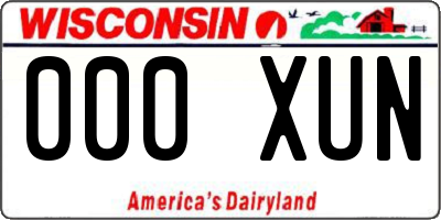 WI license plate 000XUN