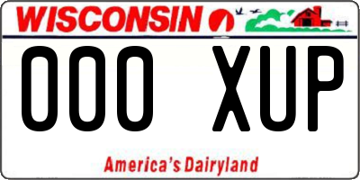 WI license plate 000XUP