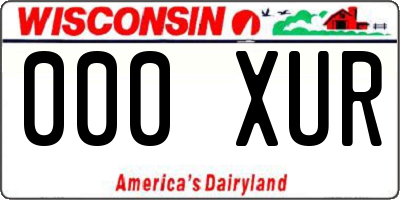 WI license plate 000XUR
