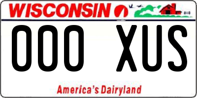 WI license plate 000XUS