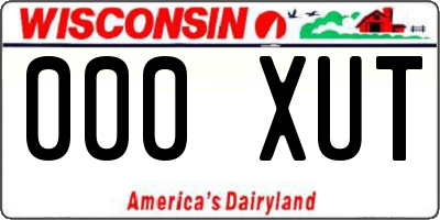 WI license plate 000XUT