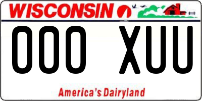 WI license plate 000XUU