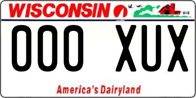 WI license plate 000XUX