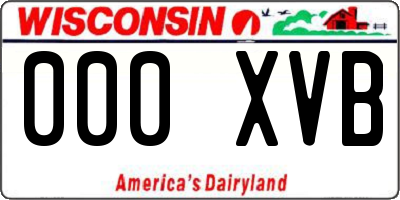 WI license plate 000XVB