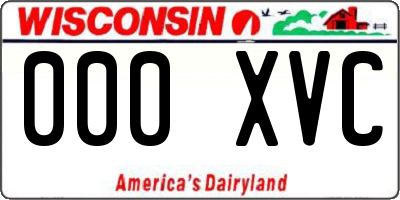 WI license plate 000XVC