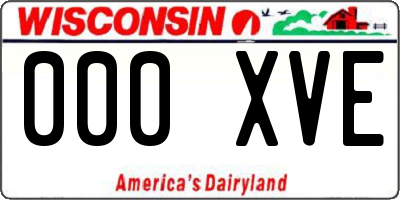 WI license plate 000XVE