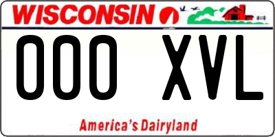 WI license plate 000XVL