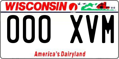 WI license plate 000XVM