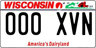 WI license plate 000XVN