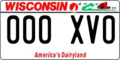 WI license plate 000XVO