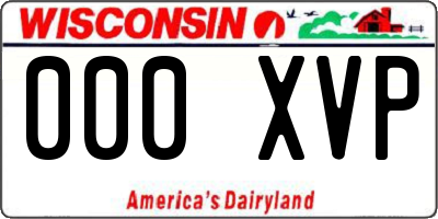 WI license plate 000XVP