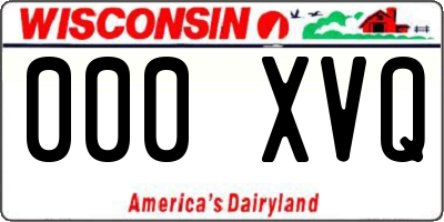 WI license plate 000XVQ