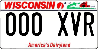 WI license plate 000XVR