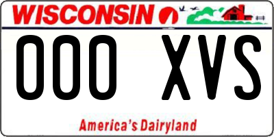 WI license plate 000XVS
