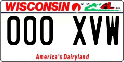 WI license plate 000XVW