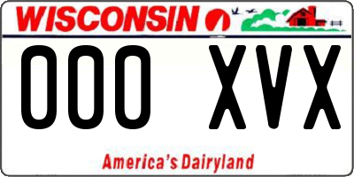 WI license plate 000XVX