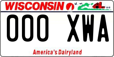 WI license plate 000XWA