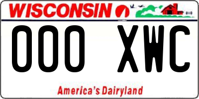 WI license plate 000XWC