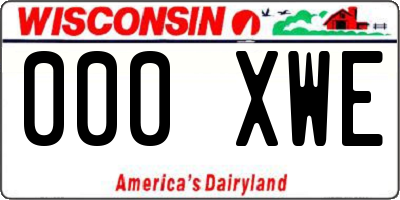 WI license plate 000XWE