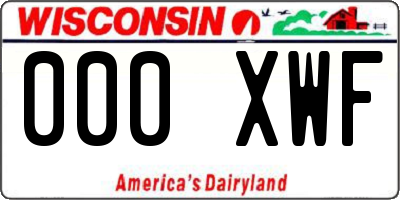 WI license plate 000XWF