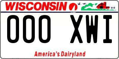 WI license plate 000XWI
