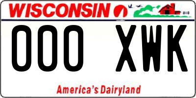 WI license plate 000XWK