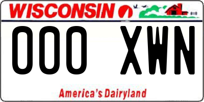 WI license plate 000XWN