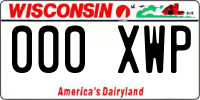 WI license plate 000XWP