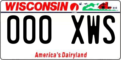 WI license plate 000XWS