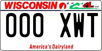 WI license plate 000XWT