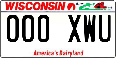 WI license plate 000XWU