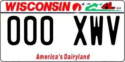 WI license plate 000XWV