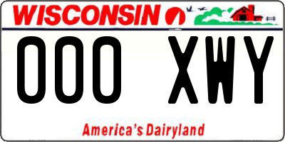 WI license plate 000XWY